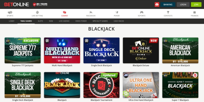 Betonline Blackjack