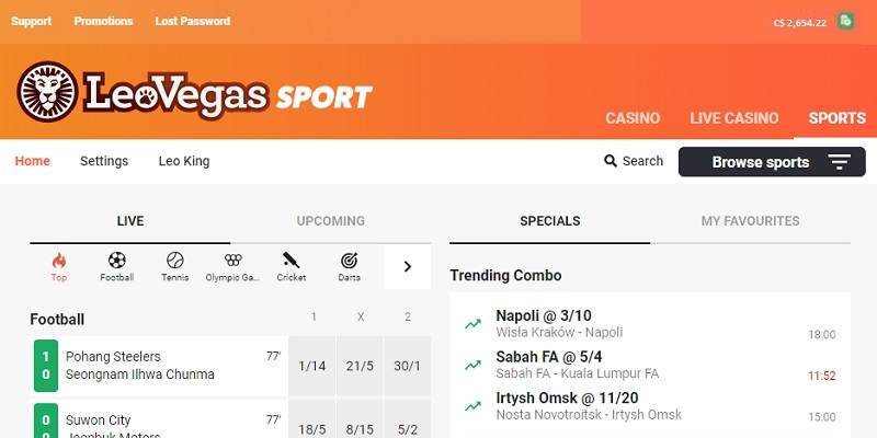 Leovegas Sports Betting